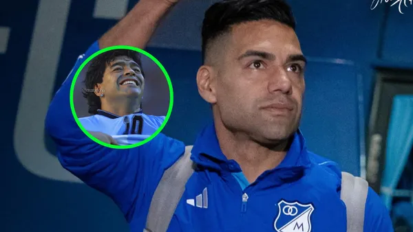 Radamel Falcao García y Diego Maradona Foto: Maradona y Falcao