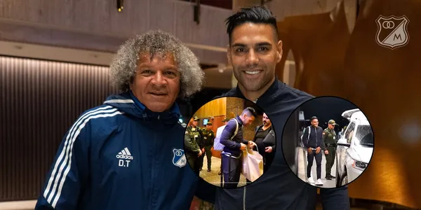 Radamel Falcao llegó a Millonarios FC en Bogotá para sumarse al equipo.
