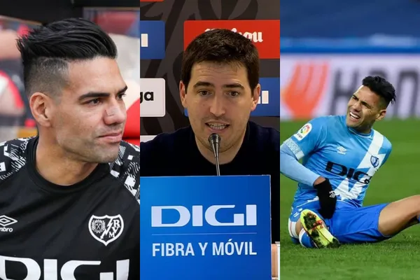 Radamel Falcao sufrió una molestia física que lo pone en duda en el Rayo Vallecano y hay confirmación de su estado actual.