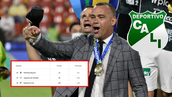 Rafael Dudamel festejando título con el Deportivo Cali