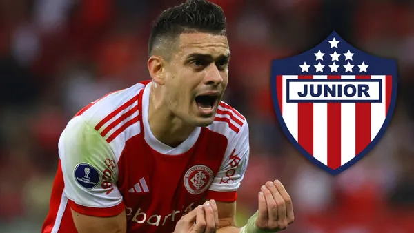 Rafael Santos Borré y las chances que tiene de llegar al Junior de Barranquilla Foto: Sudamericana y Escudoteca