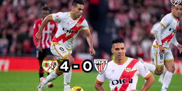 Rayo Vallecano fue humillado en España y Radamel Falcao sumó algunos minutos.