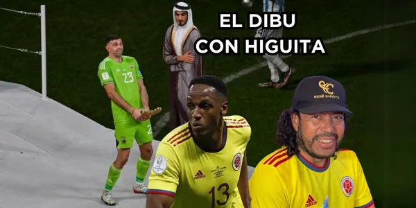 René Higuita se encontró con El Dibu. Foto del Dibu tomada de Cadena 3, Mina de El Nuevo Siglo, Higuita de Instagram.