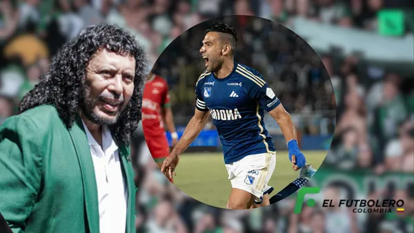 René Higuita y Falcao García. Foto: redes de Nacional y Millonarios.
