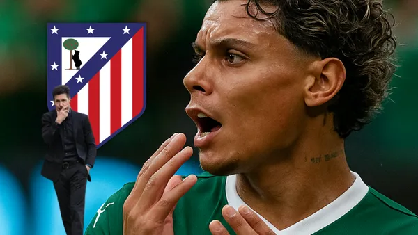 Richard Ríos estaría por llegar al Atlético de Madrid Foto: Creada con Chat GPT, Escudoteca y Atleti