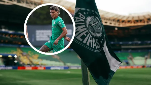 Richard Ríos y la acción en la que fue protagonista en Brasil con el Palmeiras Foto: SE Palmeiras