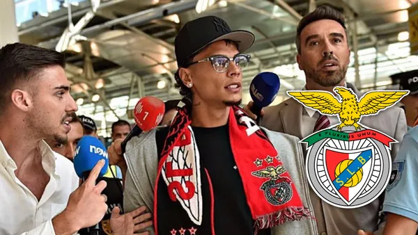 Richard Ríos y su llegada a Lisboa para firmar con el Benfica Foto: Fabrizio Romano y Escudoteca