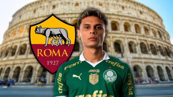 Richard Ríos y su posibilidad de llegar a la Roma en esta nueva propuesta Foto: SE Palmeiras, Escudoteca y AS Roma