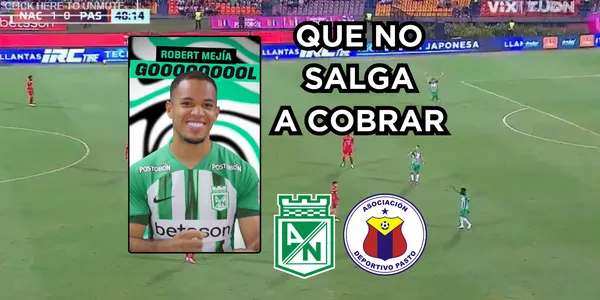 Robert Mejía le dio la victoria a Nacional. Foto tomada de captura de pantalla de Win Sports y Twitter @nacionaloficial
