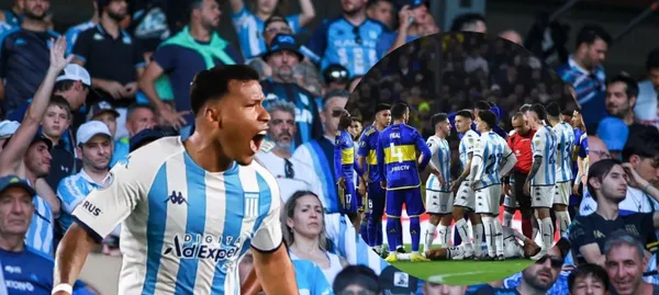 Roger Martínez ingresó en la segunda parte del partido de Racing ante Boca Juniors en Libertadores