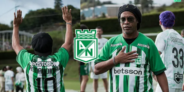 Ronaldinho con la camiseta de Atlético Nacional
