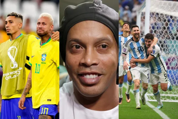 Ronaldinho estuvo presente en el juego entre Argentina y Croacia, tuvo un gesto con Lionel Messi y Julián Álvarez.