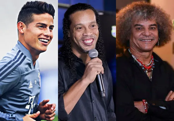 Ronaldinho fue puesto a elegir entre James Rodríguez y Carlos Valderrama; tuvo que definir quién es su favorito.
