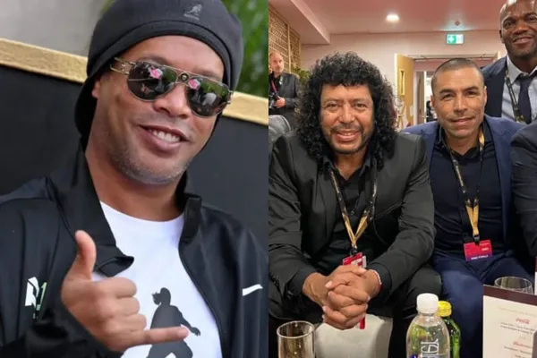 Ronaldinho se encontró con René Higuita en Qatar y tuvo un emotivo gesto con el colombiano.