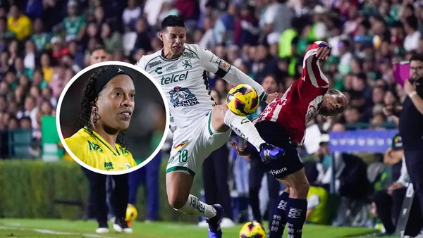 Ronaldinho y James Rodríguez Foto: Club León y Ronaldinho