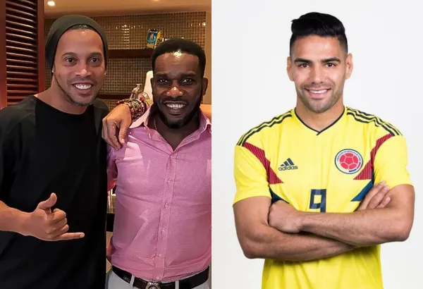 Ronaldinho y Jay-Jay Okocha son dos leyendas internacionales y tienen un particular afecto por un jugador de fútbol colombiano.