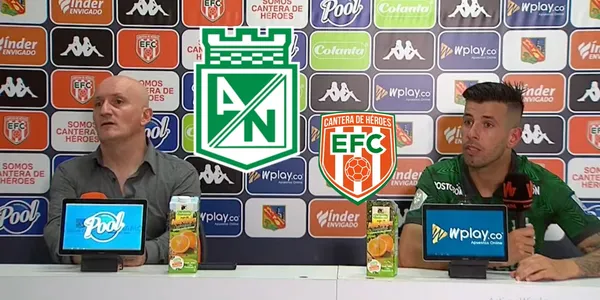 Rueda de prensa de Atlético Nacional. Foto tomada de rueda de prensa DIMAYOR.