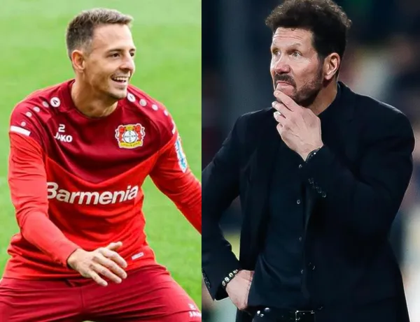 Santiago Arias debutó con Bayer Leverkusen y así le fue, Diego Simeone reaccionó con el colombiano y le dijo esto