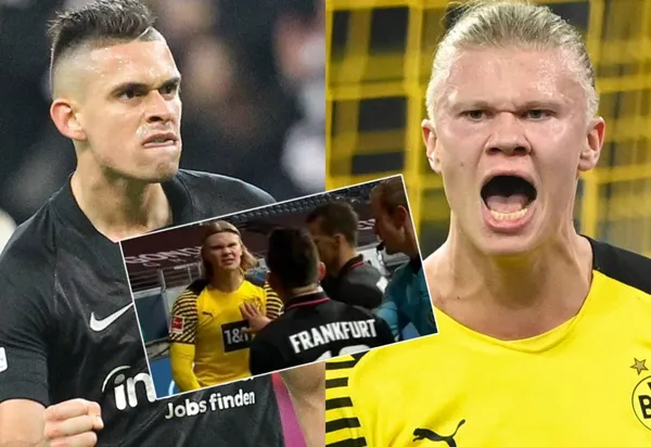 Santos Borré tuvo un duro cruce con Erling Haaland en su último partido y ahora lo borró del mapa en la Bundesliga por una semana.