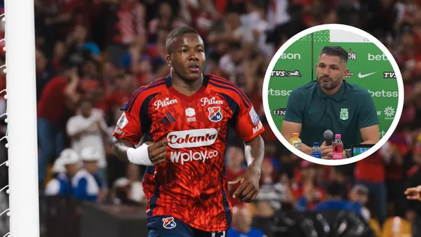 ¿Se agrandó antes del Clásico Paisa? Ojo a lo que dijo Gandolfi en Atlético Nacional antes del crucial encuentro. Foto: DIM oficial y Captura de Dimayor