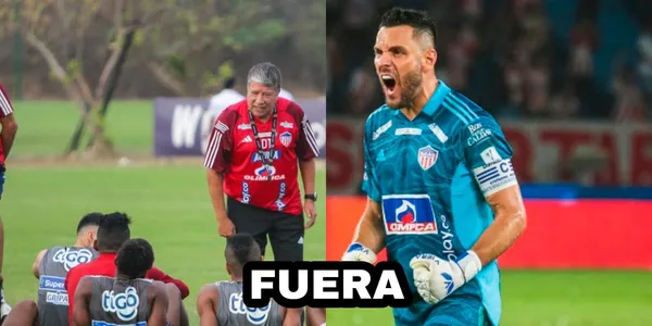 Sebastián Viera en la puerta de salida del Junior FC.