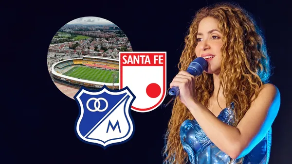 Shakira y Estadio El Campín Foto: Shakira, IDRD y Escudoteca