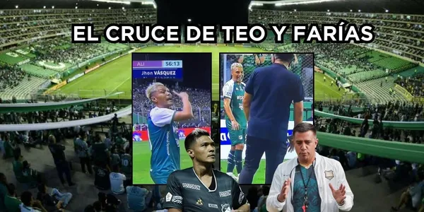 Teófilo Gutiérrez y César Farías tuvieron un cruce en Cali.