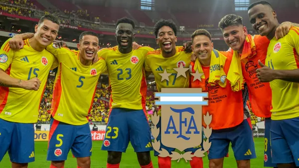 Toda la presión sobre él: este jugador de Colombia no puede fallar contra Argentina. Foto: FCF y Escudoteca