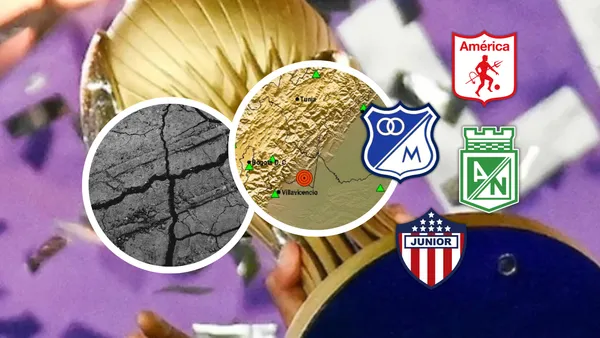 Tras el temblor en Bogotá, un dato curioso ilusiona a hinchas de un club del fútbol colombiano. Foto: Dimayor, Escudoteca y Pexels