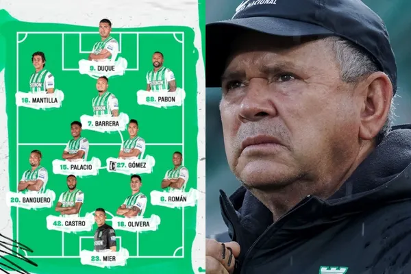 Un jugador de Atlético Nacional arrugó contra el Atlético Bucaramanga.