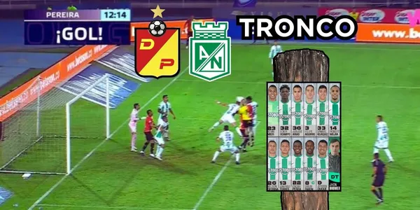 Un jugador de Atlético Nacional fue cómplice en un gol del Deportivo Pereira.
