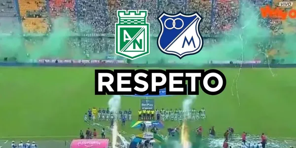 Un jugador de Atlético Nacional mostró respeto con un jugador de Millonarios FC.