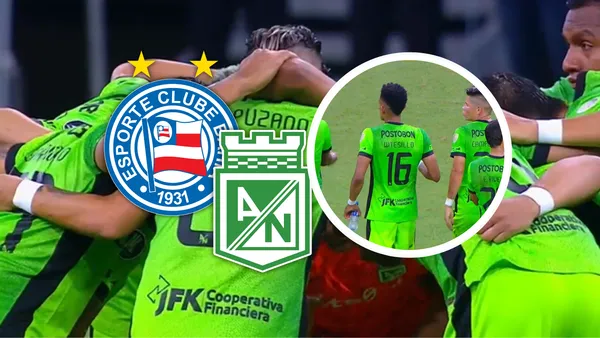 Un jugador de Nacional no rinde ante Bahía y podría salir en el segundo tiempo. Foto: Captura de ESPN y Escudoteca