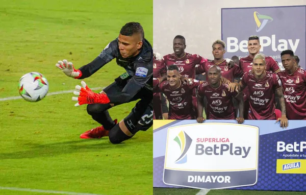 Un jugador del Deportes Tolima quiso pasársela de listo contra Kevin Mier y el portero de Atlético Nacional no se dejó.