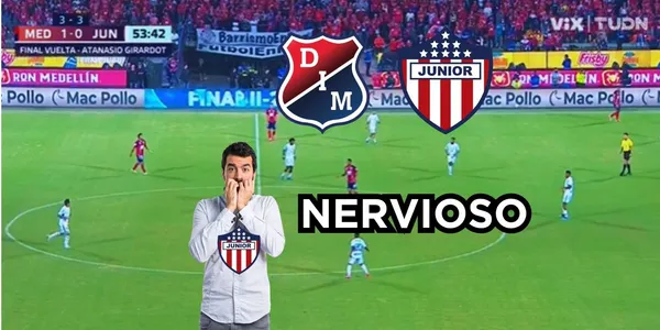 Un jugador del Junior FC arrugó contra el DIM en Medellín.