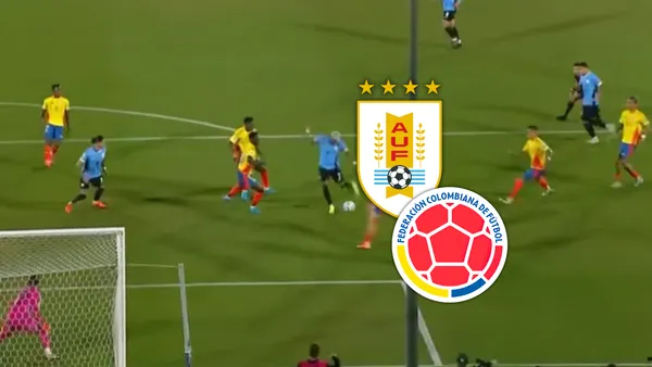 Uruguay vs Colombia Foto: Captura de Gol Caracol y Escudoteca