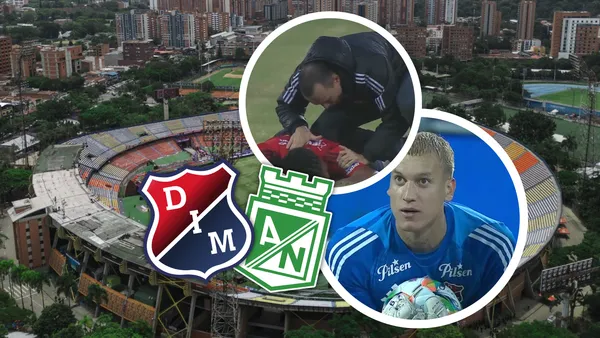 Vélez anticipó el resultado y se cumplió. El Medellín igualó ante Nacional. Foto: Escudoteca, DIM y Captura de WIn Sports