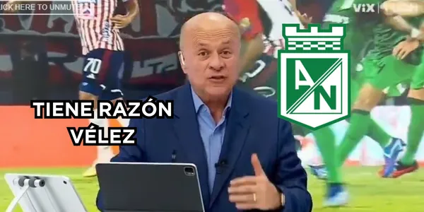 Vélez detalló la actualidad de Atlético Nacional. Foto de Vélez tomada de captura de pantalla Win Sports.