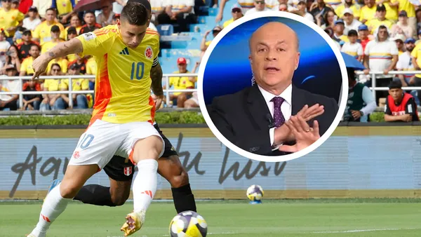 Vélez le lanzó todo a James en vivo por un falso mensaje que se viralizó. Foto: Conmebol y Captura de Win