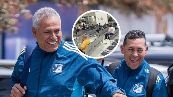 (VIDEO) Lo que sucedió en Millonarios en el aeropuerto de Valledupar entre los hinchas de Millonarios y el equipo Foto: MFC y Captura de X