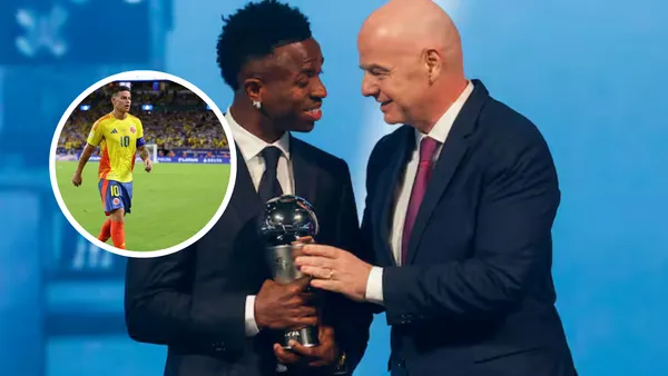 Vinícius Junior y Gianni Infantino Foto: El Espectador y AFP