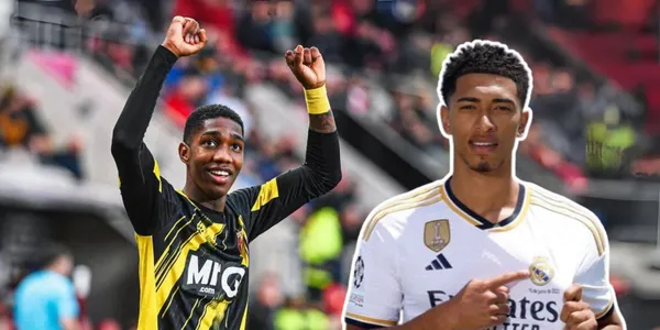 Yaser Asprilla celebrando un gol con el Watford