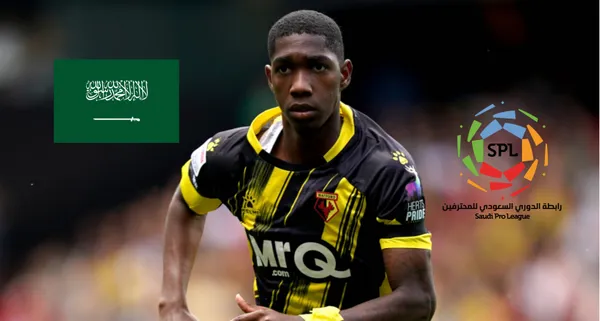 Yaser Asprilla con la camiseta del Watford de Inglaterra. FOTO: Transfermarkt