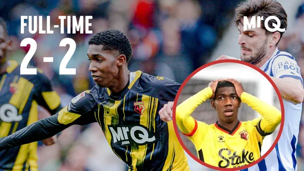 Yaser Asprilla jugando en Watford vs West Bromwich en la segunda de Inglaterra