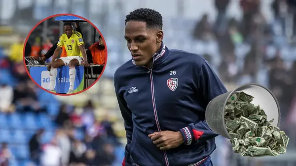 Yerry Mina con la camiseta de Cagliari -Fotos: Antena 2, Futbolred