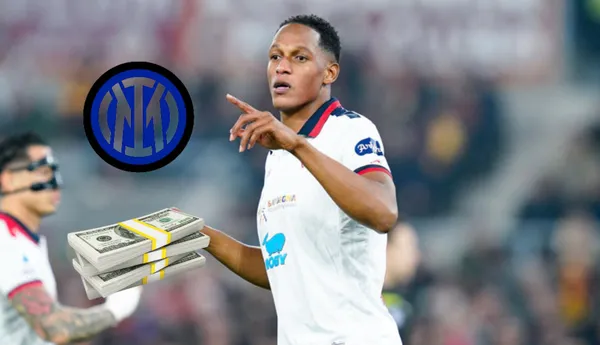 Yerry Mina con la camiseta del Cagliari de Italia. FOTO: MSN