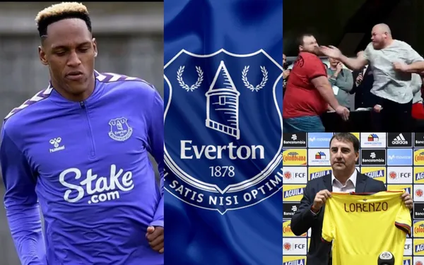 Yerry Mina no está viviendo un buen momento en Everton, ni siquiera con la salida de Frank Lampard