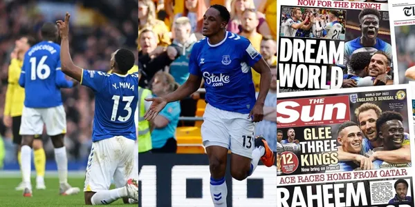 Yerry Mina se ganó los elogios de la prensa de Inglaterra tras ser el héroe del Everton.