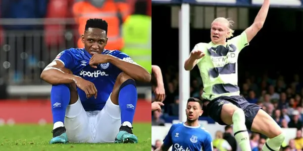 Yerry Mina se la quiso pasar de listo contra el Manchester City y le dieron su perecido.