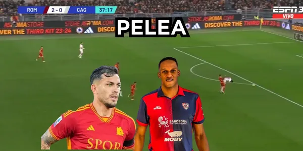 Yerry Mina tuvo un duro cruce en su debut con el Cagliari.